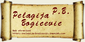 Pelagija Bogičević vizit kartica